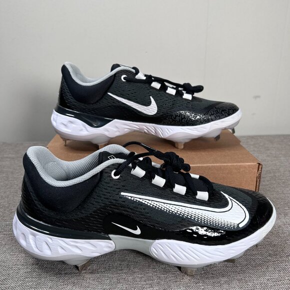 Nike Alpha Huarache Elite 4 Metal Baseball Cleats Men's 9 Black DJ6521-011 - Picture 2 of 13